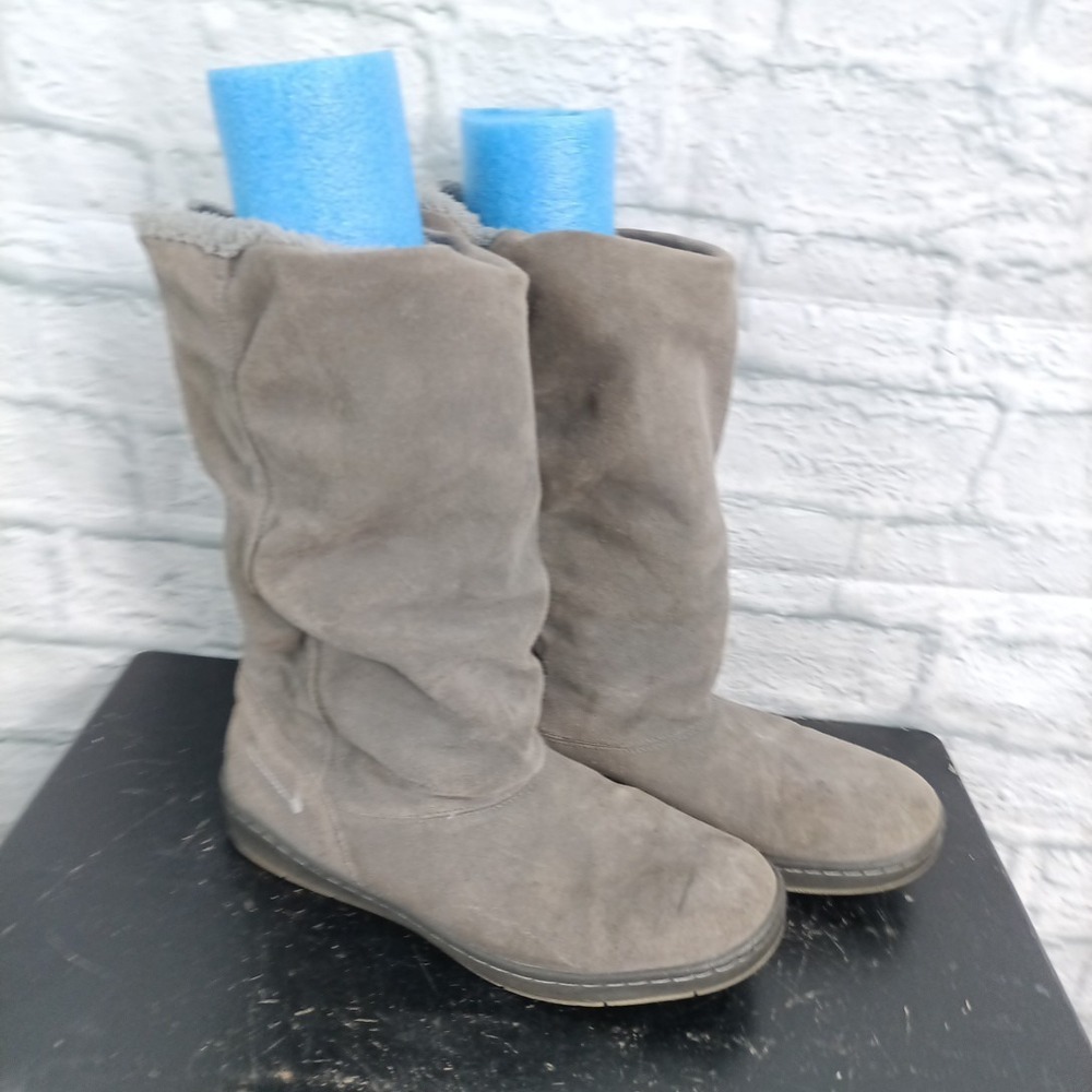 Nike Womens Boot Sneaker Hoodie Size 9 Gray Suede Chelsea Tall Pre Owned (s4)
